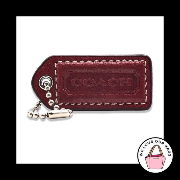 2" Medium Y2K VINTAGE COACH Cherry Red Leather Fob Bag Charm Keychain Hang Tag - Picture 1 of 1